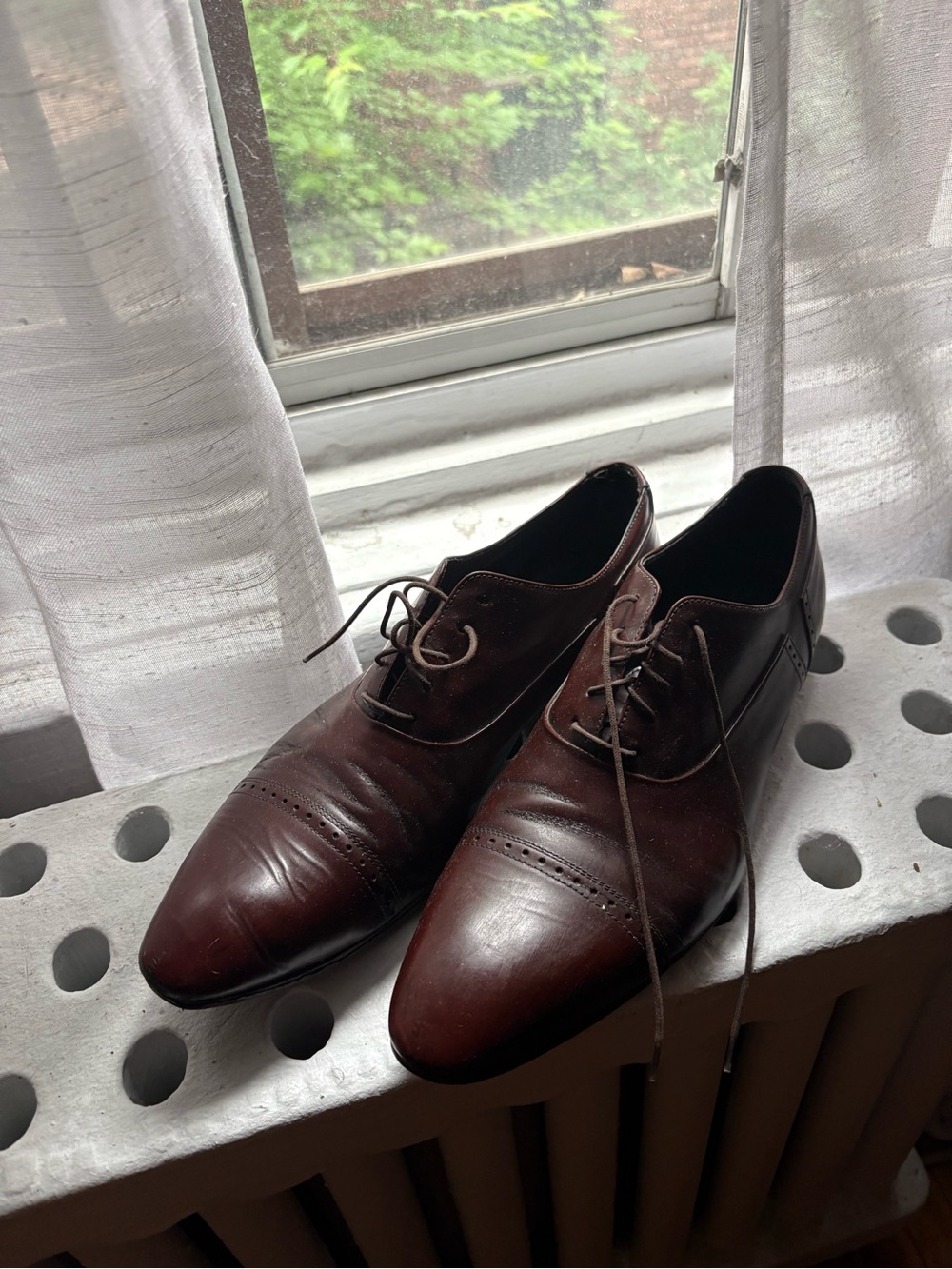 Paul Smith Burgundy Leather Derby Oxfords